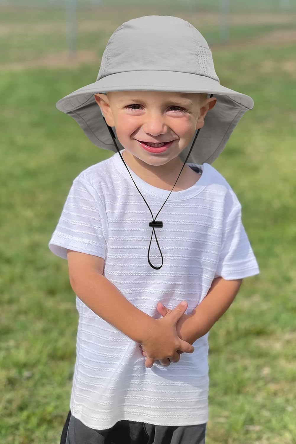 CHUNG Baby Sun Protection Hat Summer Toddler Adjustable UPF 50+ Wide Brim Neck Flap Beach Caps Boys Girls 1-12 Years Kids