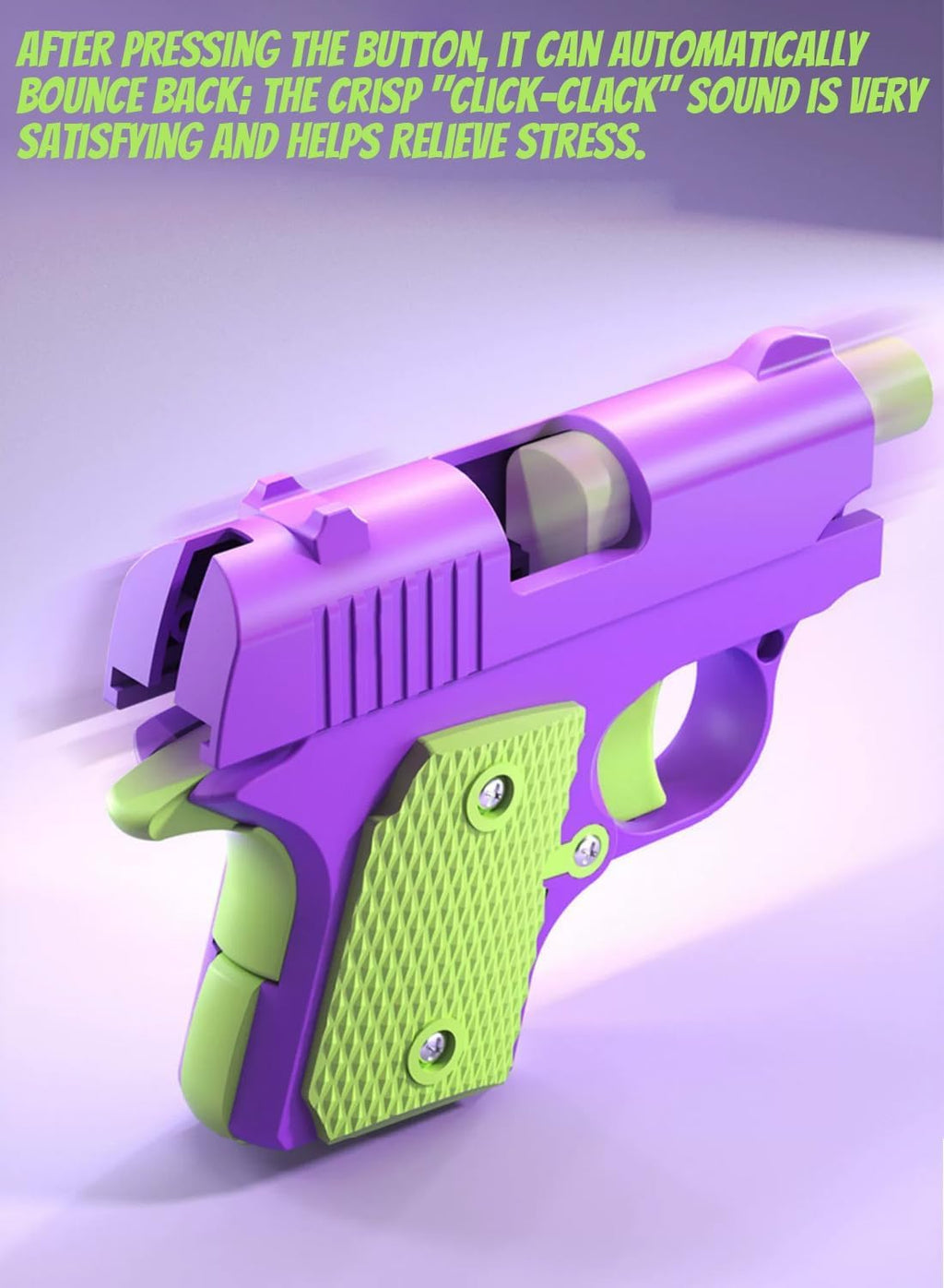 Fidget Gun Toy, Fidget Blaster Gun 1911 Titan Stress Shot ADHD Gun, 3D Printed Stress Anxiety Relief Pistol Toys