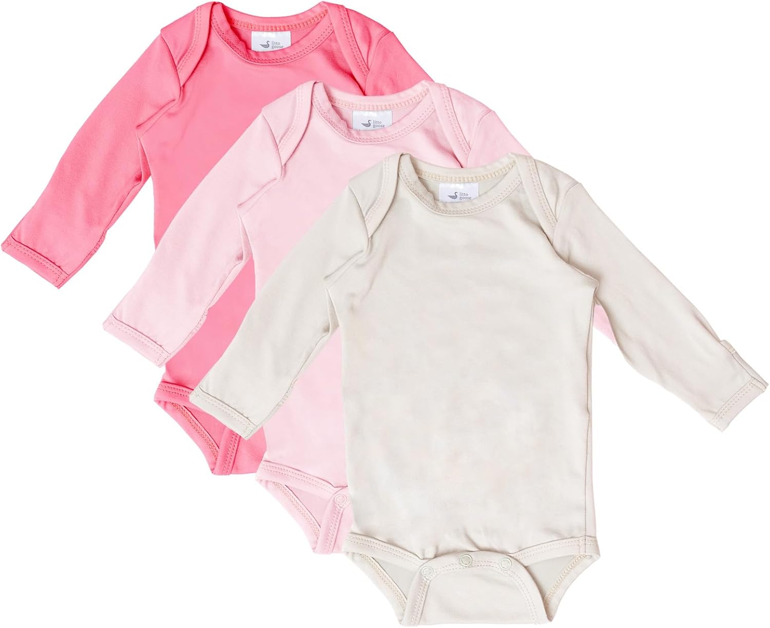 Baby Long Sleeve Onesie Bodysuits (3-Pack), Infants Onesies for Boys Girls, Snap Closure for Newborns