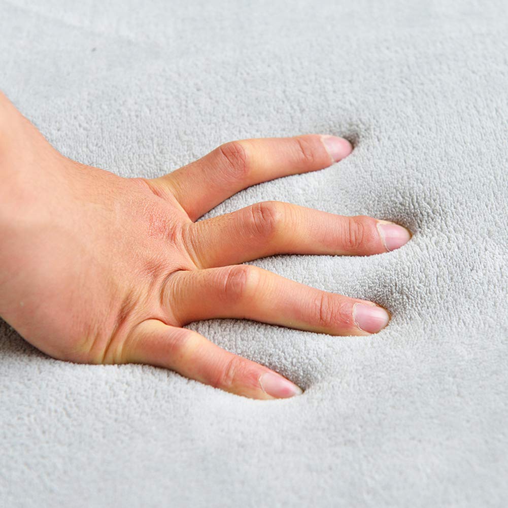 Loartee Coral Velvet Crawling Rugs & Play Mat (6'8"x 6'8", Gray) for Toddler Children & Yoga Exercise