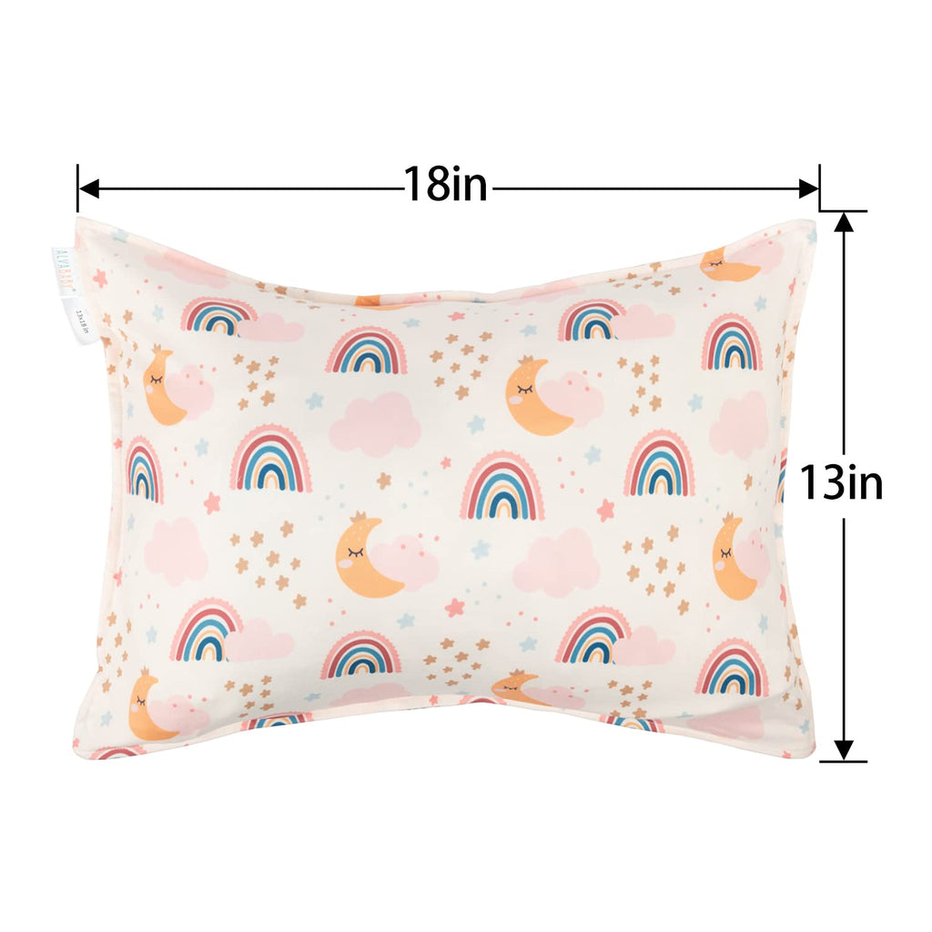 ALVABABY Toddler Pillowcases Stretchy Soft Kids Pillow Cover 2 Pack Fit 13"x 18" or 12"x20" Envelope for Girl Boy Sleepy Travel