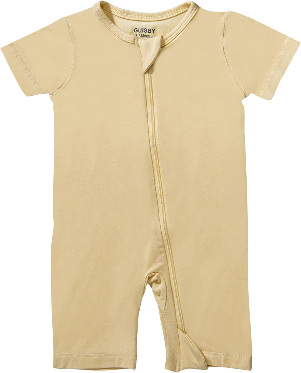 GUISBY Rayon made from bamboo Baby Pajamas Short Sleeve Footless Rompers 2 Way Zipper Sleeper for Baby