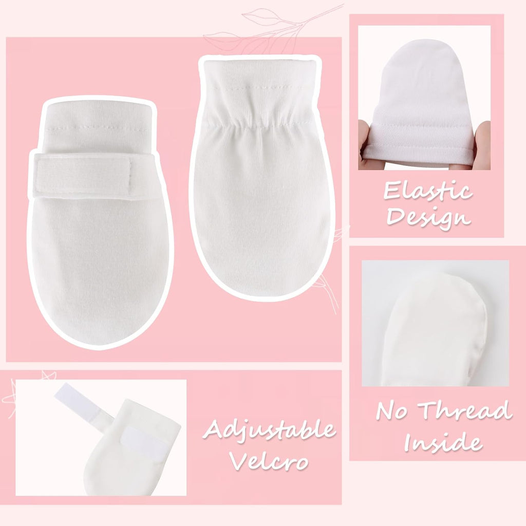 Newborn Baby Mittens Infant No Scratch Gloves Cotton Mitts for Baby Girls Boys