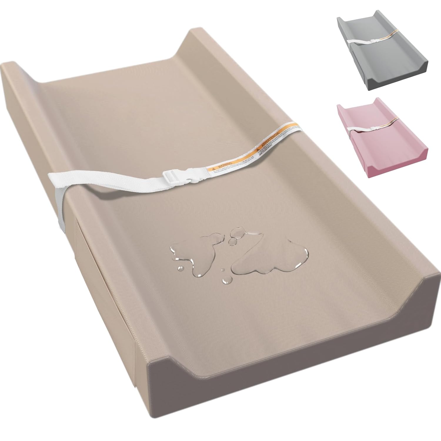 Vegan Leather Baby Changing Pad, Waterproof & Wipeable Soft Diaper Changing Mat 32“ x 16.6" Comfortable Infant Changing Station for Dresser & Table