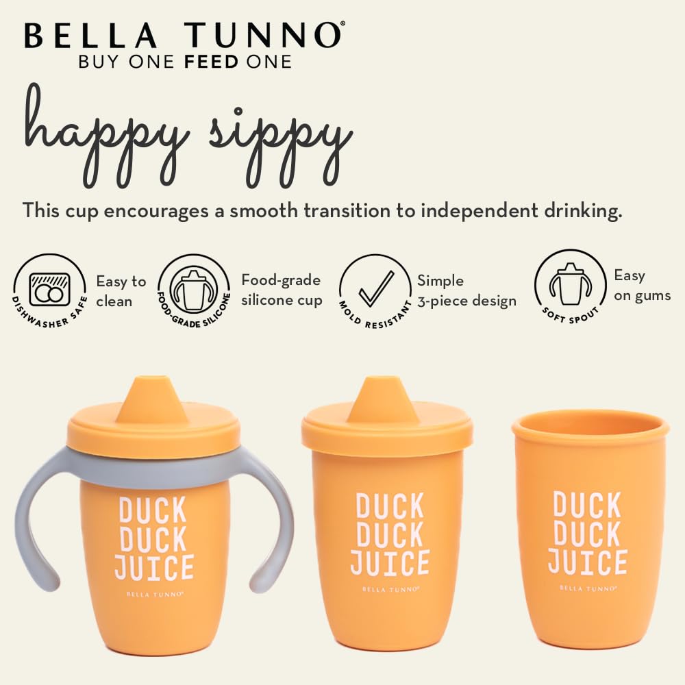 Bella Tunno Sippy Cup, Silicone Training Cup with Transition Handles for Infants, Toddlers & Kids, Babies 6-12 Months & Toddlers 1-3 Years, Boys & Girls I'll Drink to That, 8 oz