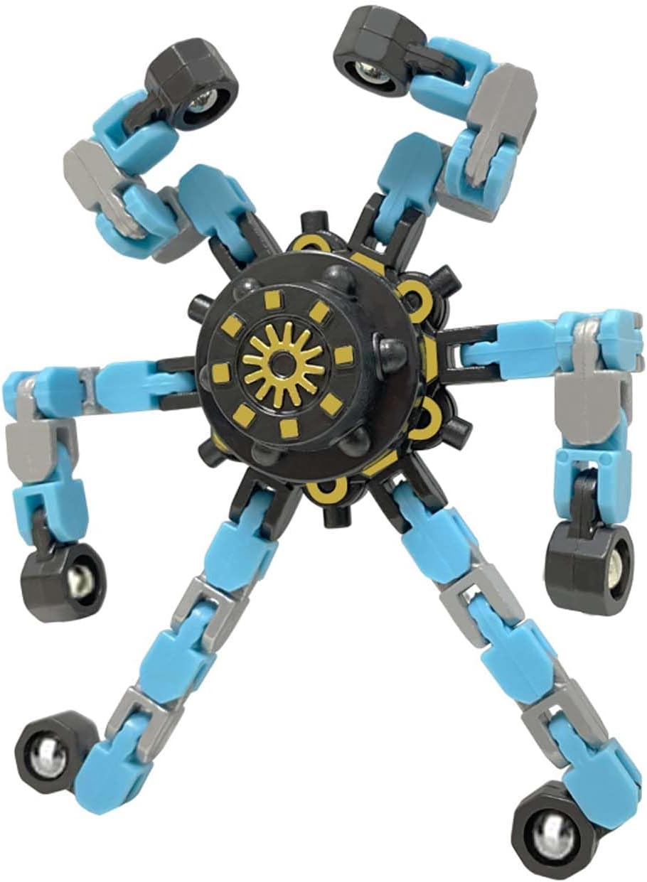 Fidgets Sensory Toys Transformable Chain Mechanical Fidget Toy 1 Pack Deformation Fidgets Spinners for Girls Boys Kids Adults