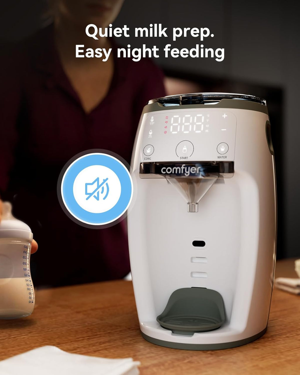 Instant Formula Maker comfyer, Customizable and Automatic Formula Dispenser Machine with Accurate Temperature Control for Baby, Automatic Powder Blending for All Brands of Bottle and Formula, White