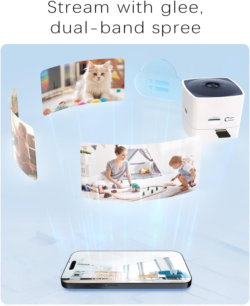 blurams 5GHz Cameras for Home Security, 2K Security Camera Indoor, Pet Camera with Phone App, Indoor Camera w/AI Motion Detection, 2-Way Audio, Compatible with Alexa&Google Home, WiFi 6