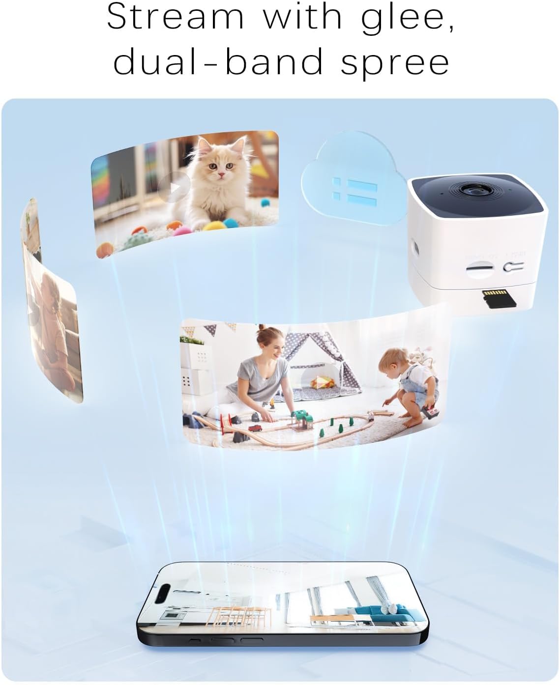 blurams 5GHz Cameras for Home Security, 2K Security Camera Indoor, Pet Camera with Phone App, Indoor Camera w/AI Motion Detection, 2-Way Audio, Compatible with Alexa&Google Home, WiFi 6