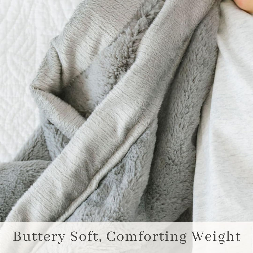 SARANONI Security Blankets for Babies Super Soft Boutique Quality Lush Luxury (Mini 15" x 20", Gray)