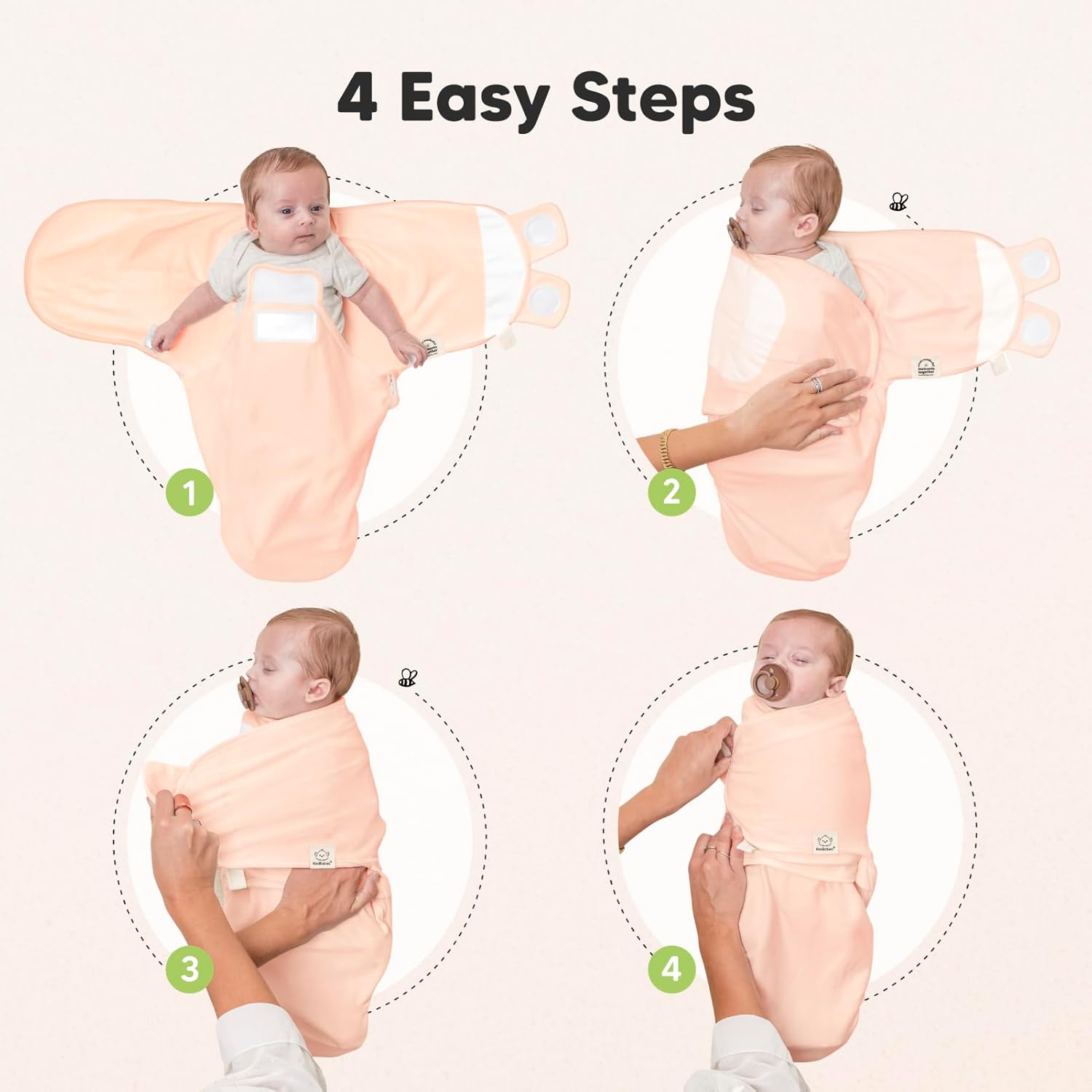 Baby Swaddle Sleep Sacks with Zipper - 3-Pack Swaddles for Newborns 0-3 Months, Infant, Baby Girls, Boys, Soft & Durable Newborn Sleep Sack, Easy Diaper Change Swaddling Blanket (ABC Land Rose)