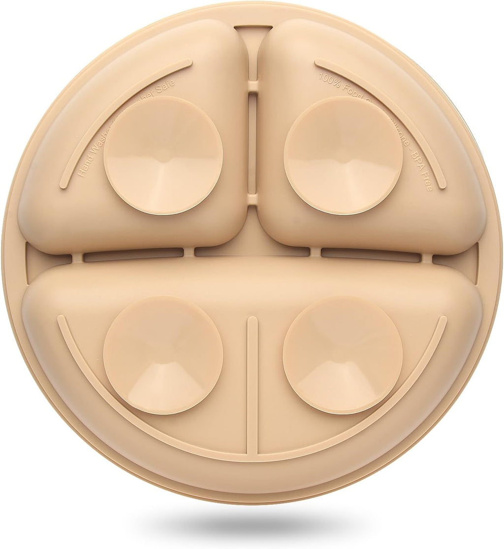 Suction Plates for Baby 3 pack, Stay Put Divided Toddler Plates, 100% Food Grade Silicone Baby Plates, BPA Free, Baby Feeding Supplies, Microwave & Dishwasher Safe