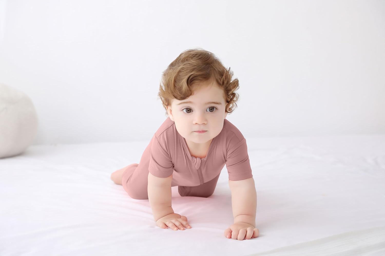 GUISBY Rayon Made from Bamboo Baby Pajamas, Summer Short Sleeve Footless Rompers, 2 Way Zipper Sleeper