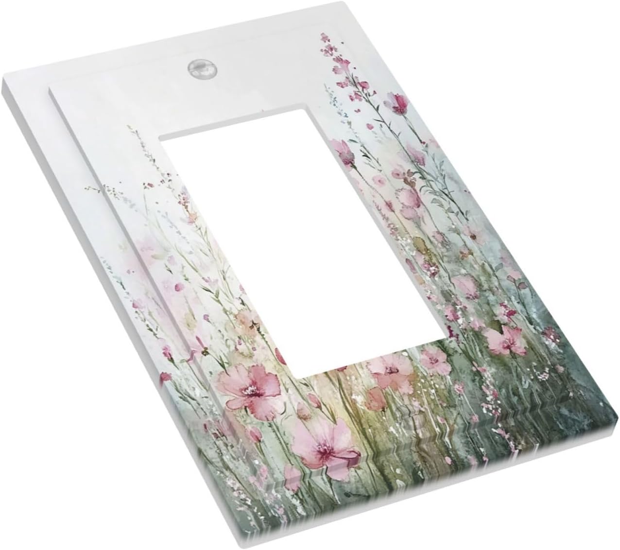 Decorative Outlet Covers Wildflower Botanical Watercolor Floral 1 Gang Single Rocker Light Switch Cover Plate Wall Plates Gfci Faceplate For Bed Room Living Room Decor