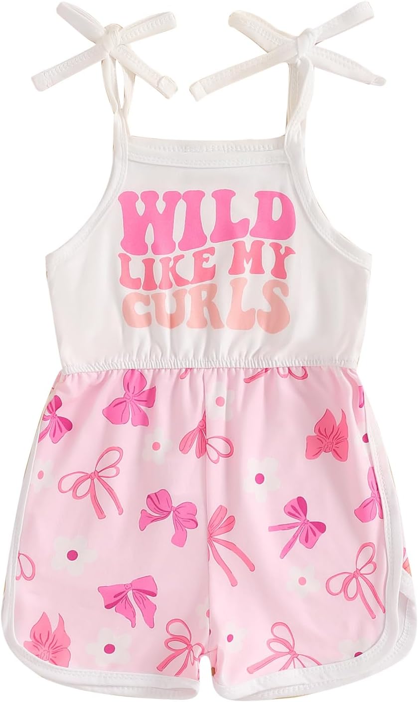WZTYYDS Toddler Baby Girl Summer Clothes Floral Romper Tie-Up Strap Halter Jumpsuit Infant Summer Sling Playsuit 6M-3T