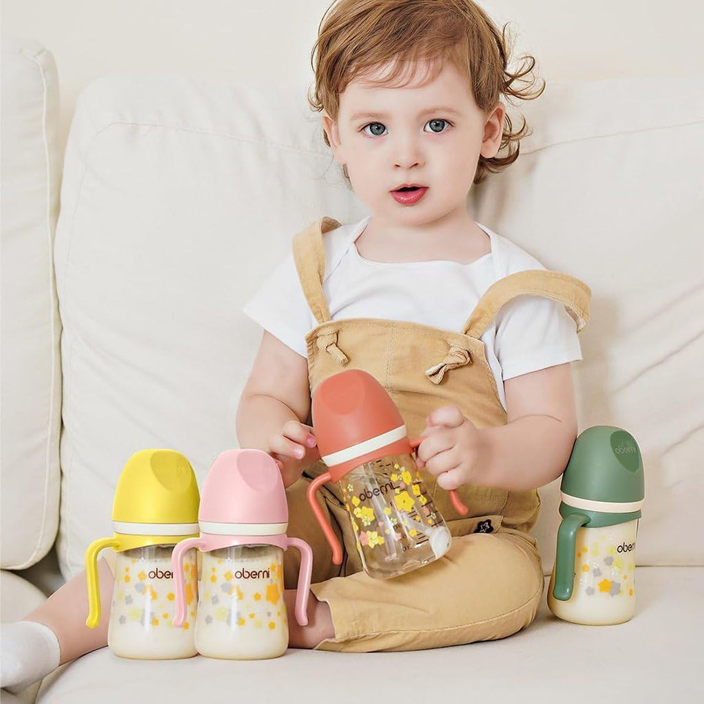 Toddler Sippy Cup 10oz, Weighted Straw Baby Drinking Water Bottle with Valved Spout for 6+ Months, 300ml/Green/3Pack