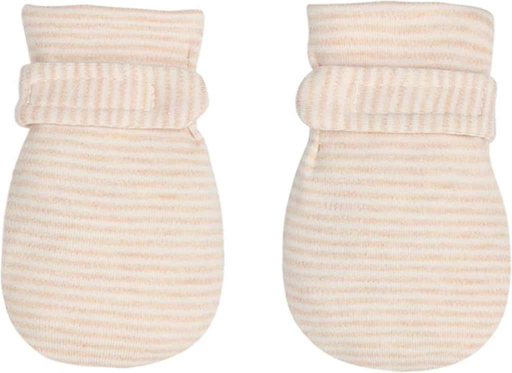 Newborn Baby No Scratch Mittens Stay On, 100% Cotton Breathable, Adjustable Infant Gloves for Baby Boys Girls Mittens