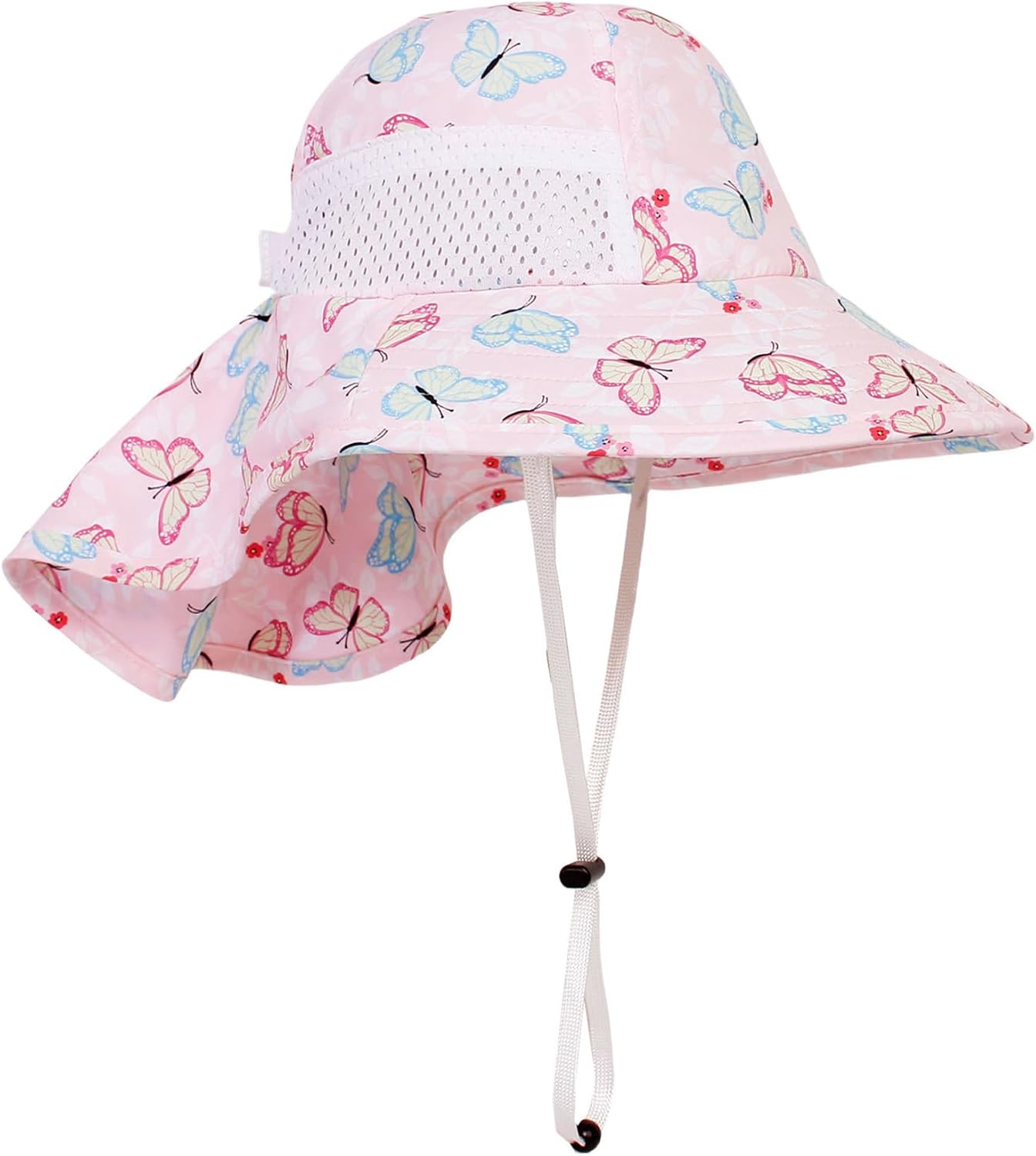 CHUNG Baby Sun Protection Hat Summer Toddler Adjustable UPF 50+ Wide Brim Neck Flap Beach Caps Boys Girls 1-12 Years Kids