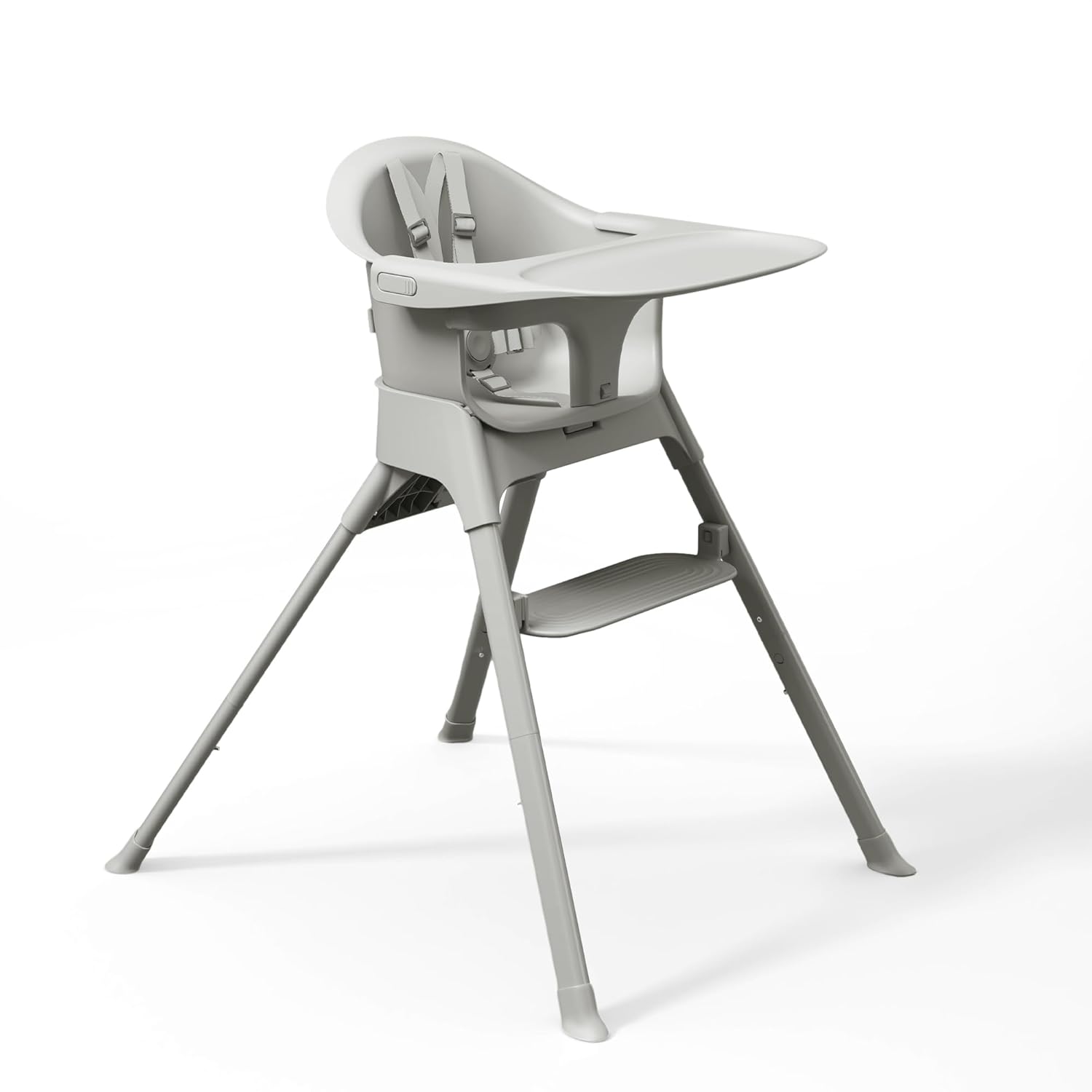 Mompush Olli 7-in-1 Convertible High Chair for Babies and Toddlers – Adjustable Height & Footrest, Dishwasher-Safe Tray, Compact Foldable Design for Easy Storage & Travel, Lightweight Yet Durable