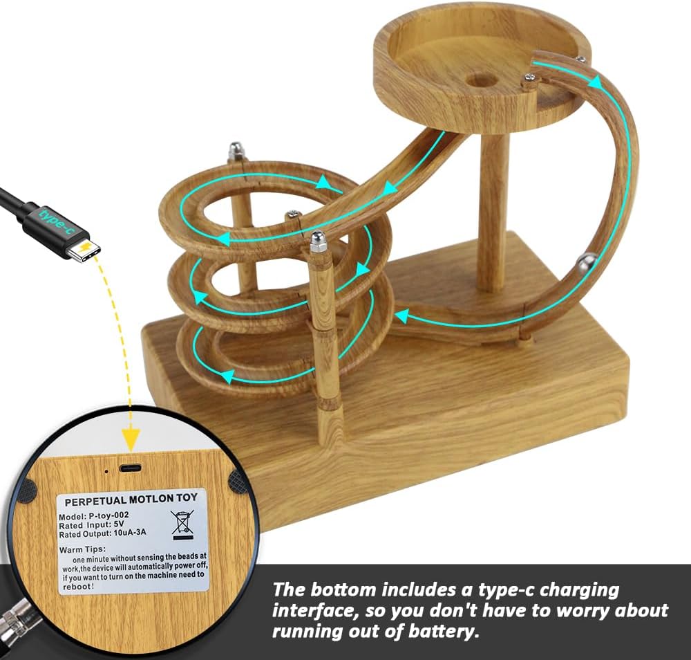 Kinetic Art Perpetual Motion Machine, Physical Balance Kinetic Energy Model, Newtons Science Physics Gadgets, Non-Stop Rolling Ball Toys, Balance Stress Relief Creative Gifts for Friends and Family