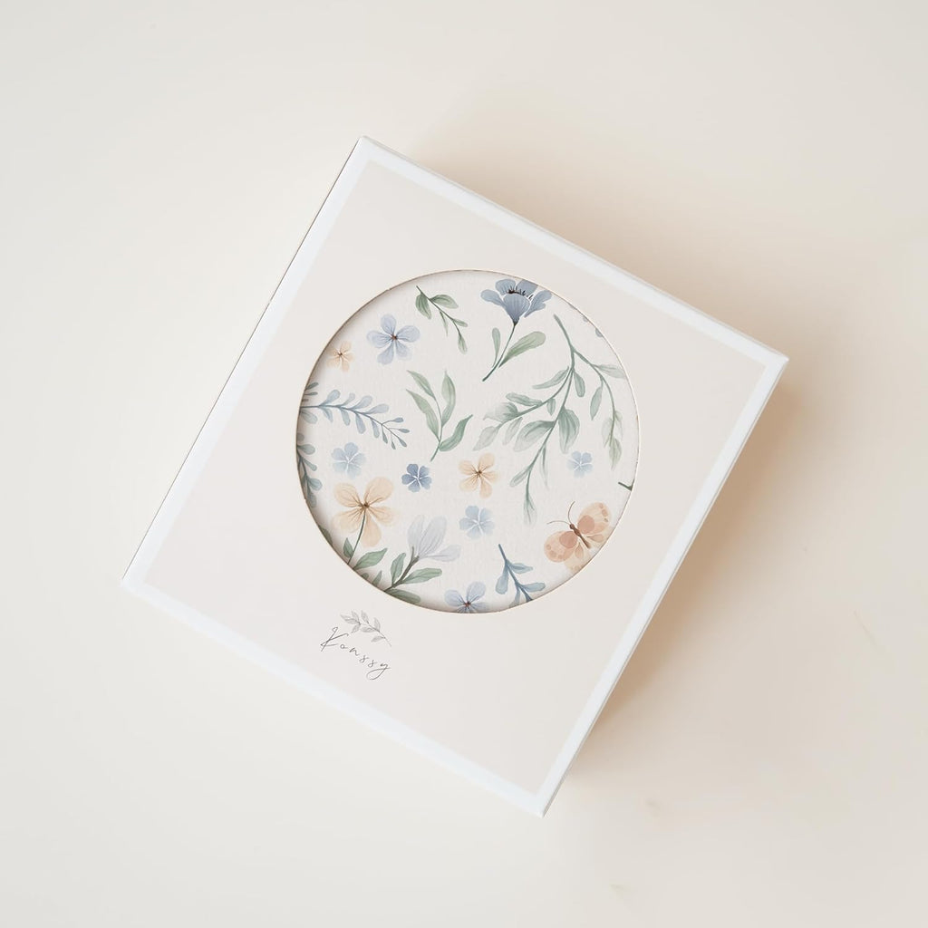 Konssy Baby Girl Newborn Receiving Blanket with Matching Headband and Beanie Set Baby Swaddle Nursery Swaddle Wrap