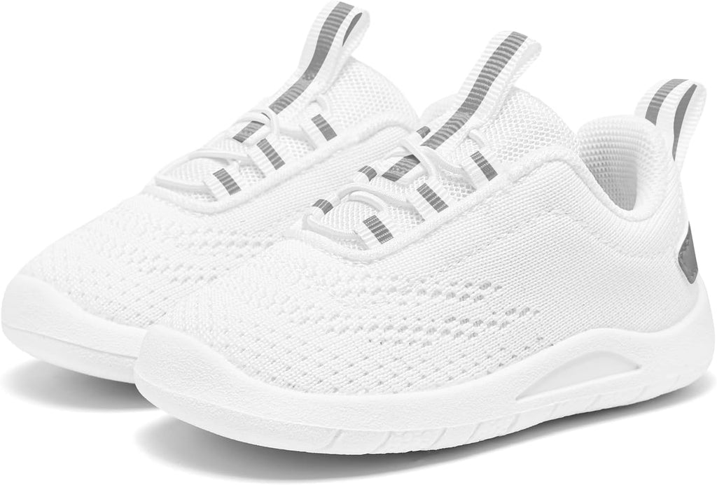 MORENDL Toddler Slip On Sneakers Baby Walking Shoes Non-Slip Breathable Unisex Pink Mesh Lace-Up Athletic Sneakers Infant Running Shoes