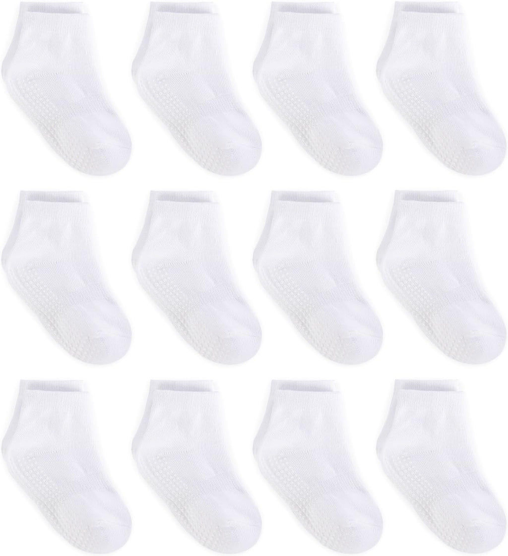 Zaples Baby Non Slip Grip Ankle Socks with Non Skid Soles for Infants Toddlers Kids Boys Girls