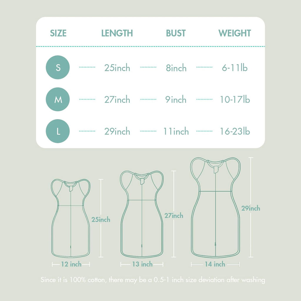 Baby Swaddle 3-6 Months - Arms Up Transitional Swaddles, Transition Swaddle Sack with Removable Cuffs & 2-Way Zipper, Gray Stars Design, Breathable Cotton Newborn Sleep Sacks