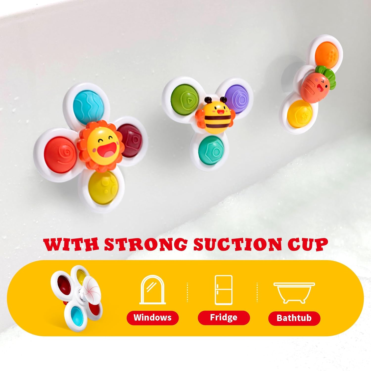 Hely Cancy Infant Bath Toys for 18 Months - No Hole Animal Bathtub Toys, Baby Bath Tub Toys