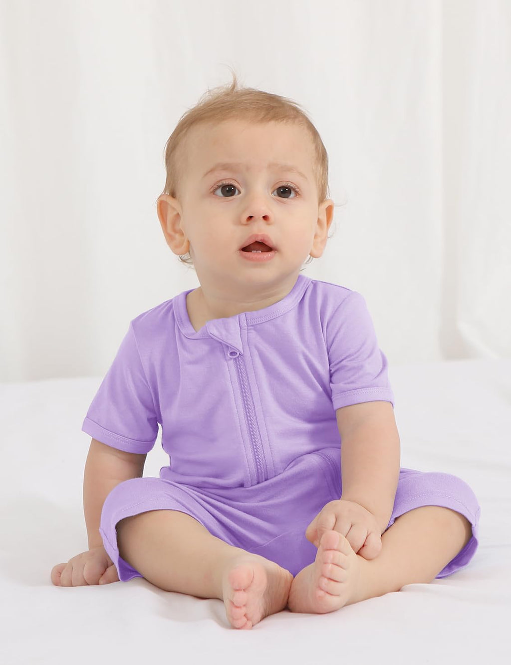 Jimonda Boys Baby Girls Short Sleeve Romper Unisex Baby Footless Pajamas With Viscose 2-Way Zipper Front 3Pcs0-24Months