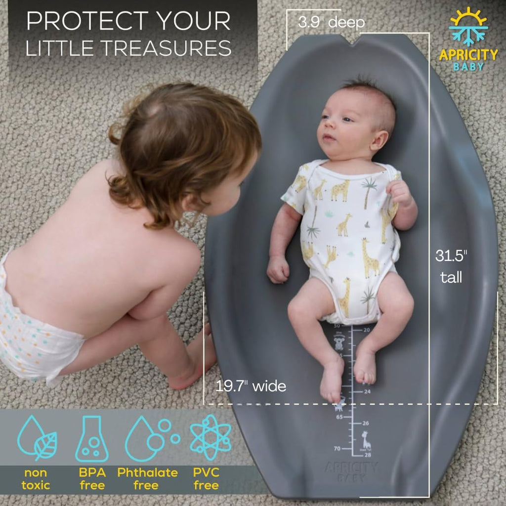 Apricity Baby Changing Pod- Grey - Waterproof Non-Slip Changing Pad Easy-to-Clean Diaper Changing Station for Dresser Tops Large Portable Wipeable Changing Pad for Newborns to Toddlers Diaper Changer