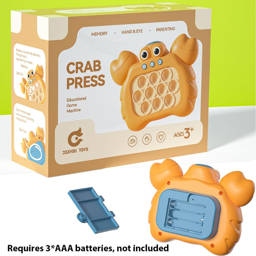 Puzzle Pop Light Up Game Fidget Travel Games /Travel Sensory Fidget Toys Popular Handheld Games for Teenagers Anti Anxiety Autism Relief Birthday Party Gift(Crab Orange)