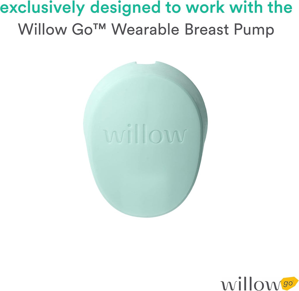 Willow Go - Hands Free Breast Pump - Wearable Breastfeeding Pump - Portable, Electric, Cordless, & 9 Levels of Hospital Grade Suction Strength - Postpartum Essentials - Duckbill Valve - 2pk