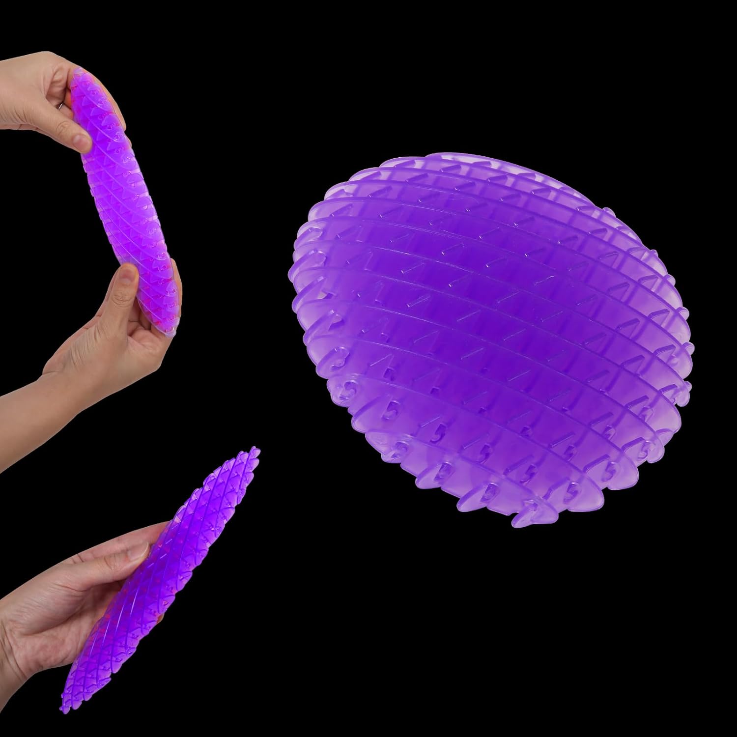 Night Glow Worm Fidget Toy, Funny Pocket Fidget Toy, Stress Relief Toy, Resistance Fidget Toys Sensory Stress Anxiety Relief Toys for Kids Adults (Purple)