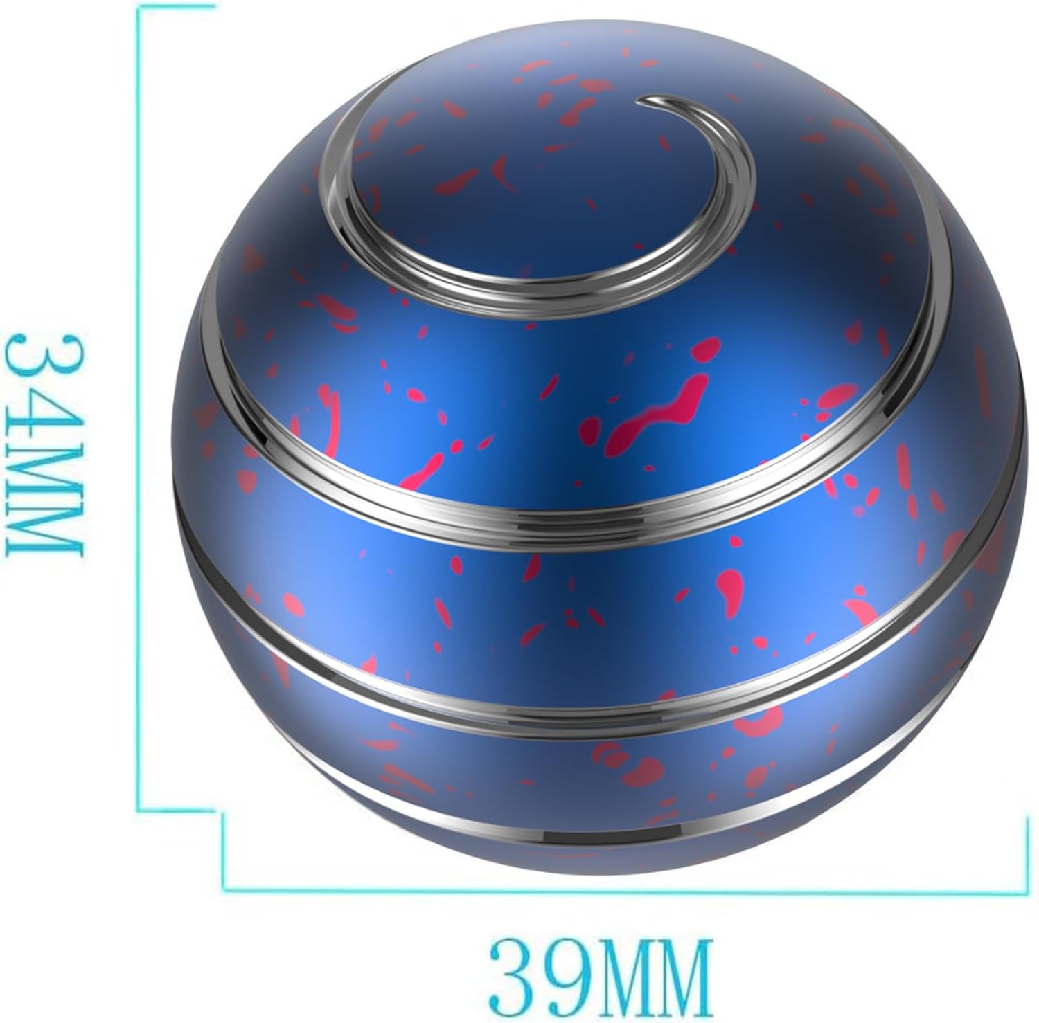 Kinetic Desk Toys, 1.54'' Kinetic Spinning Desk Toys for Kids Adults, Fidget Toys for Party Favors, Christmas Stocking Stuffers, Easter Basket (39MM, Blue Pink)