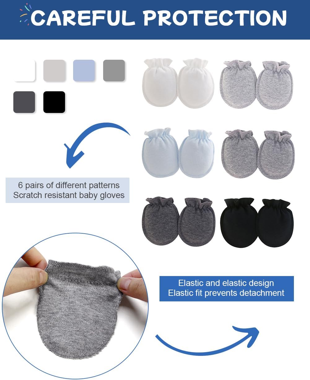 Cute Baby Mittens Newborn, No Scratch Baby Boy Mittens, Baby Girl Hat Gloves for Toddlers, Infant, Newborn