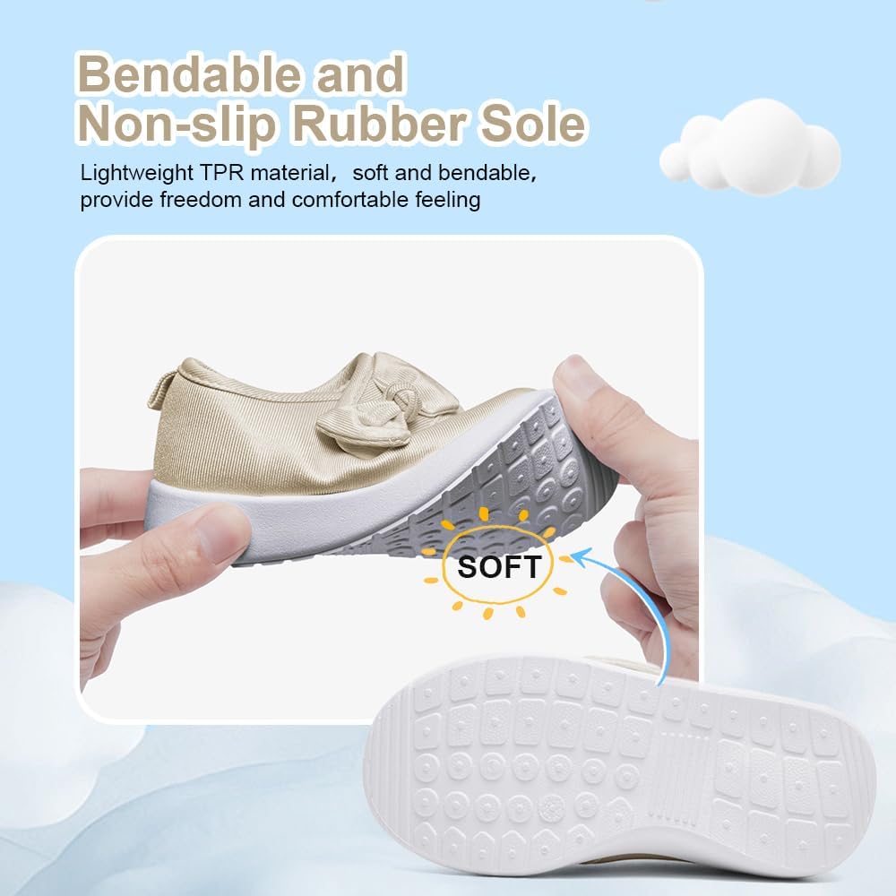 nerteo Toddler Girl Shoes Lightweight Slip On Sneakers for Kids