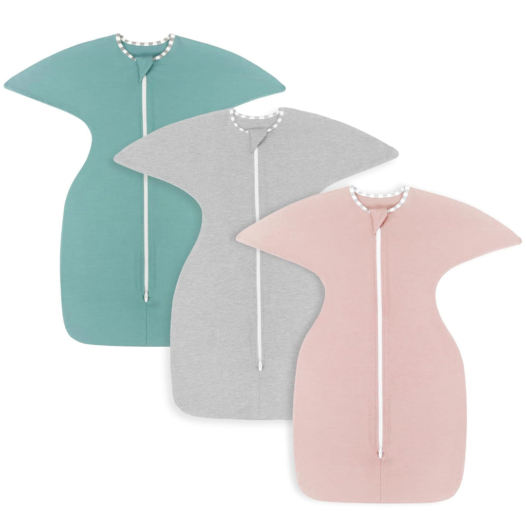 PuppyPaws Baby Sleep Sack 3-Pack Set, Transitional Swaddle, Sleep Sack 6-9 Months, Wearable Blanket Baby with 2-Way Zipper Summer, 95% Rayon derived from Bamboo, 5% Spandex