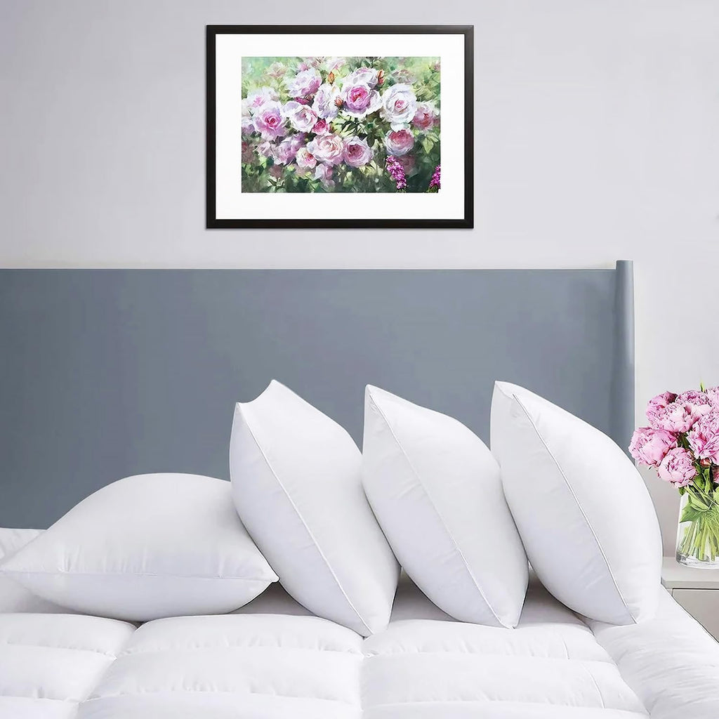 Hotel Collection Bed Pillows Standard Size Set of 2 Back Sleeper Pillow for Adults Stomach Kids Side Sleeping Medium Soft Plush Fluffy White 20x26 inches