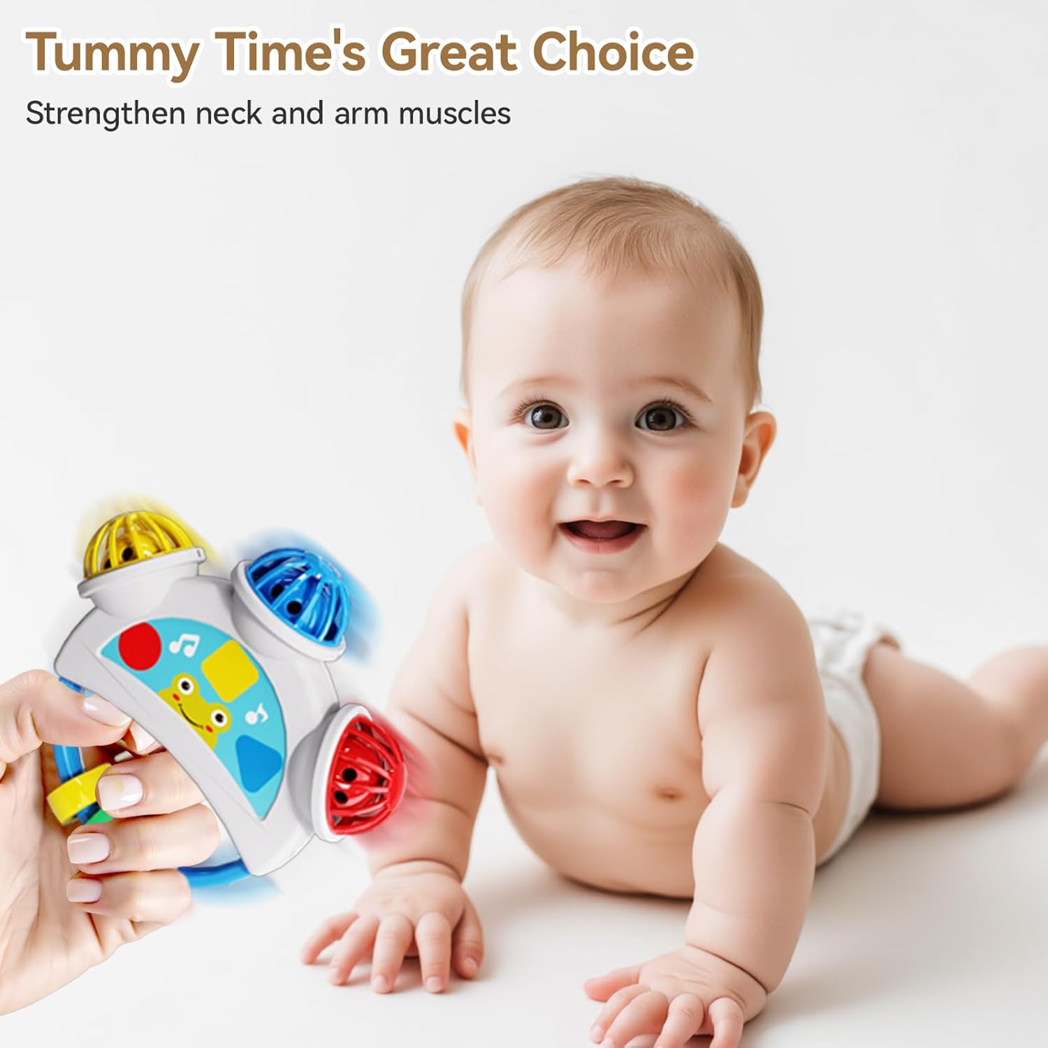 Baby Toys 0-6-12 Months: 5 in 1 Infant Musical Rtattle Teething Toys Sensory Learning Toys with Sounds, Newborn Shower Gifts for Boys & Girls