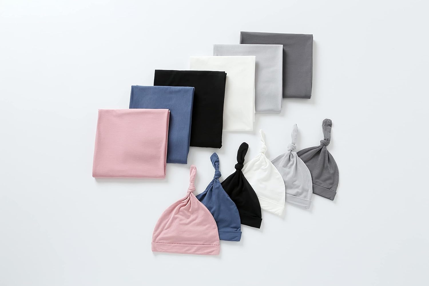 iEvolve Cotton Knitted Baby Swaddle Blanket with Hat Headband Set Newborn Swaddle Wrap Receiving Blankets for Baby Girl Boy 45" x 45"(OliverGreen)