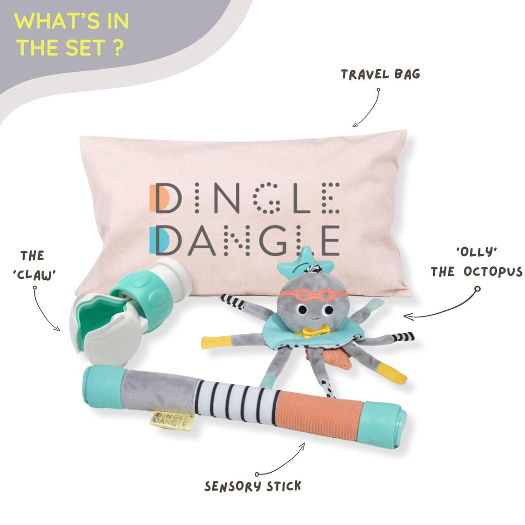 DINGLE DANGLE - Travel Mobile - Lightweight, Portable Baby Mobile - Keeping Baby Happy at Home or on the Go! Newborn Essentials Must Haves - Great Baby Registry or Shower Gift - Featured on Shark Tank