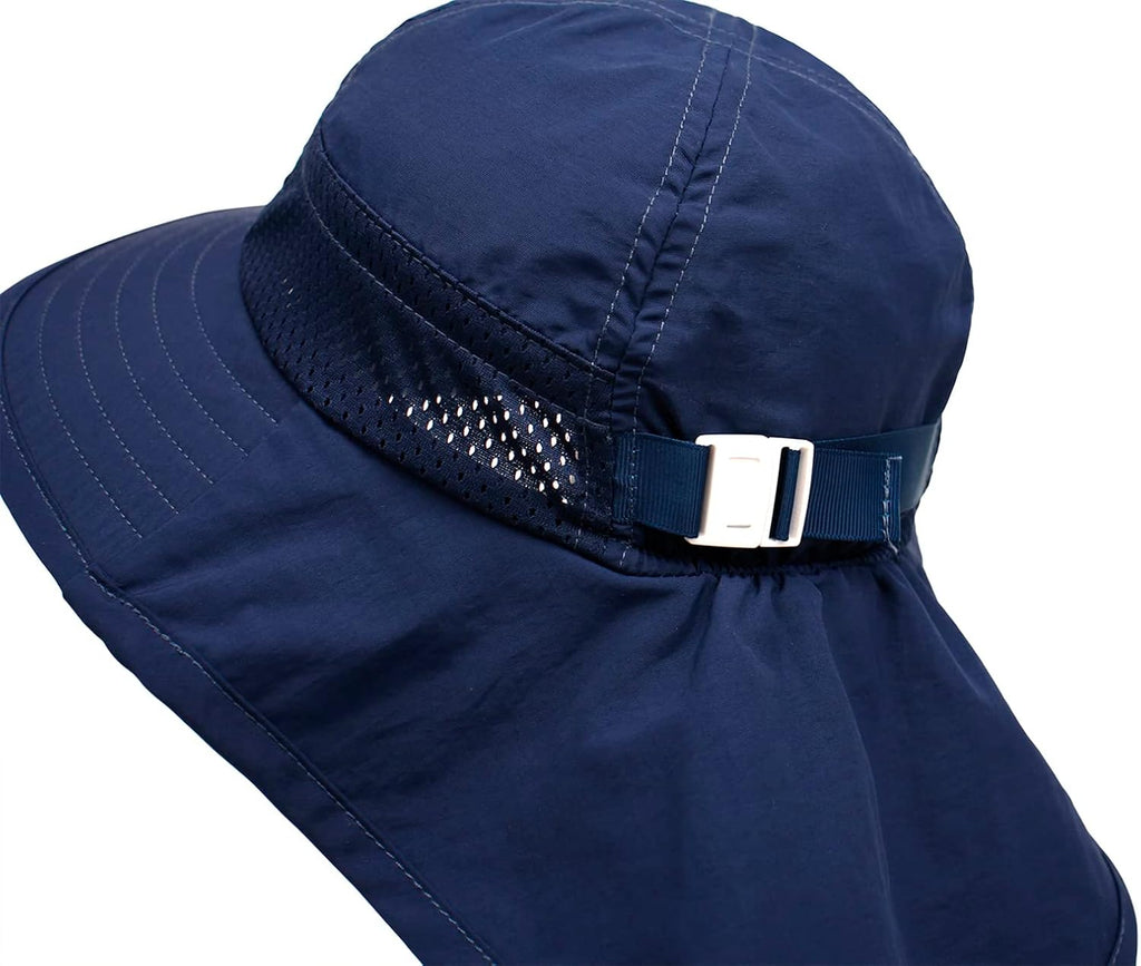 CHUNG Baby Sun Protection Hat Summer Toddler Adjustable UPF 50+ Wide Brim Neck Flap Beach Caps Boys Girls 1-12 Years Kids