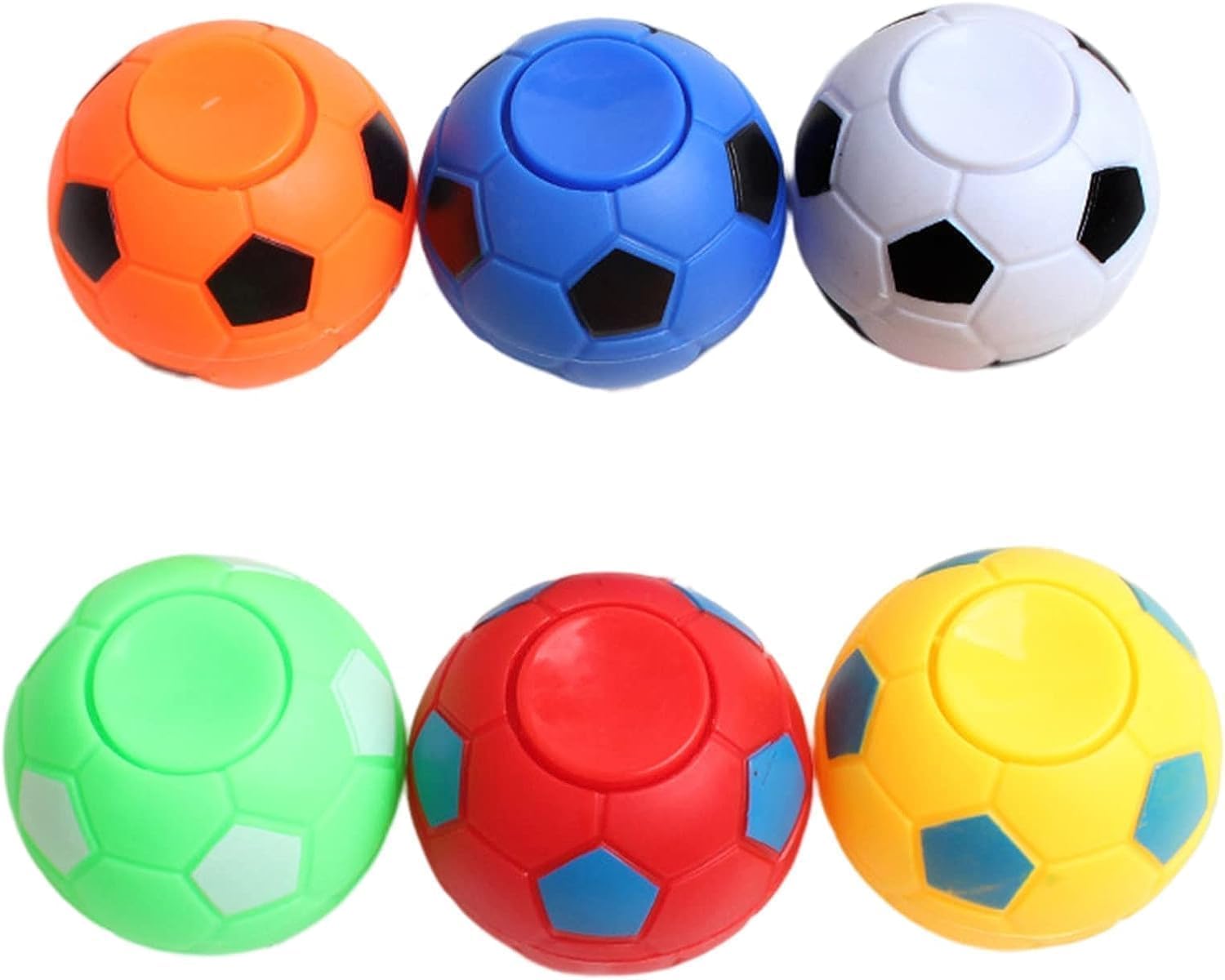 6Pc Random Color Soccer Ball Fidget Spinners -Hand Fidget Spinner Soccer Balls, Stress Relief Football Toys 3.5/5.5cm Rotatable Fidget Soccer Balls, Relief Vent Toys, Desk Toys, Novelty and Gag Toys