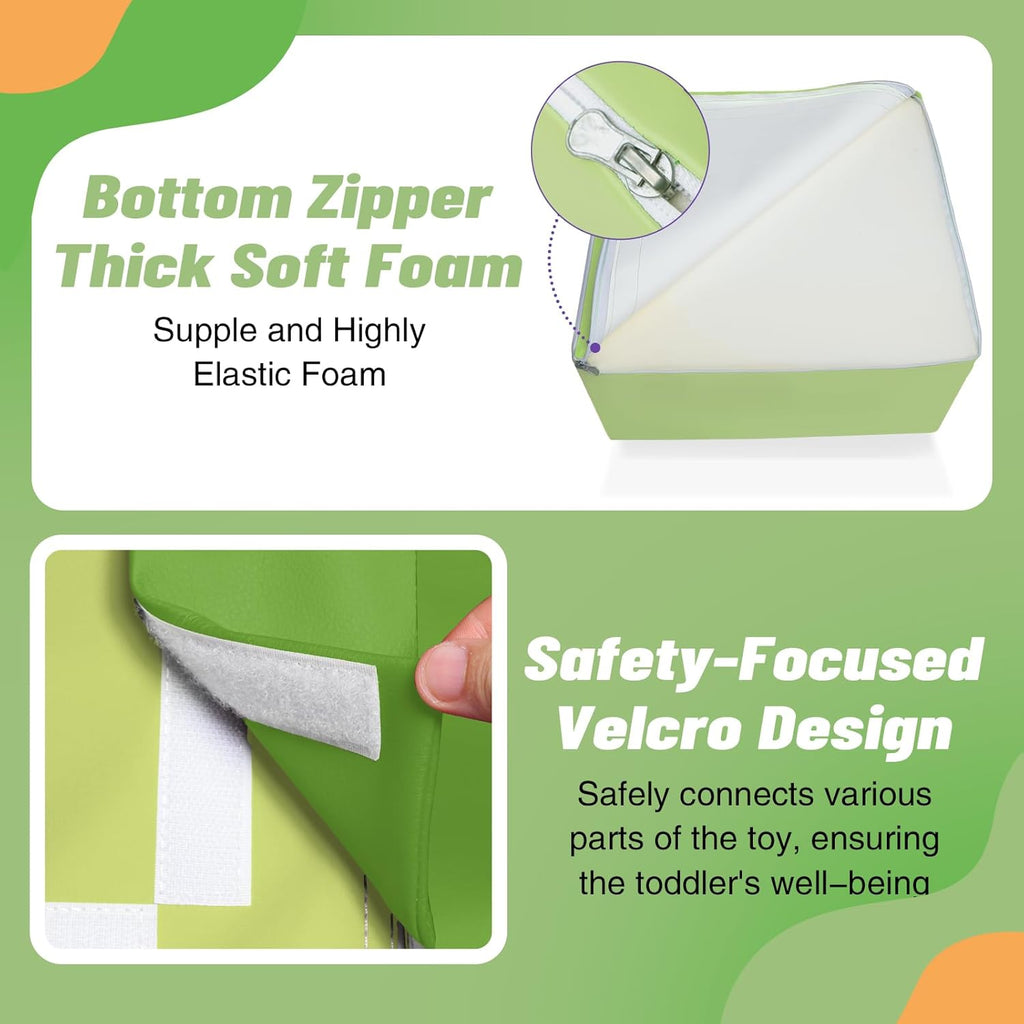 6-Piece Foam Climbing Blocks for Toddlers: Baby Foam Climbing Gym PU Leather Colorful Indoor Toy Building Blocks