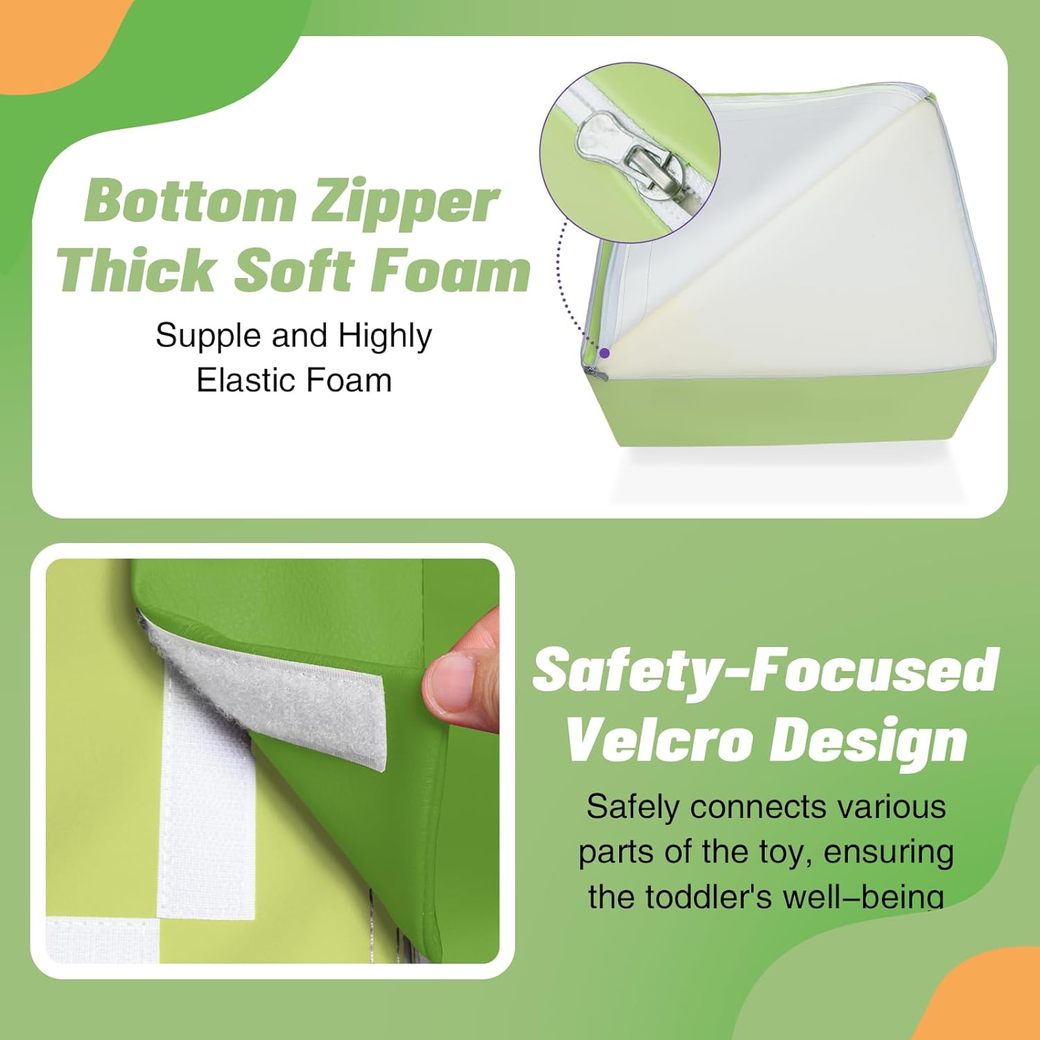 6-Piece Foam Climbing Blocks for Toddlers: Baby Foam Climbing Gym PU Leather Colorful Indoor Toy Building Blocks