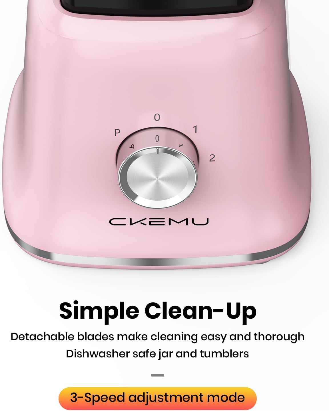 Professional Blender For Smoothies, 58 Oz Glass Jar, Glass Blender Including Puree & Crush Ice Functions, 750 Watts, B02 (Macaroon Pink)