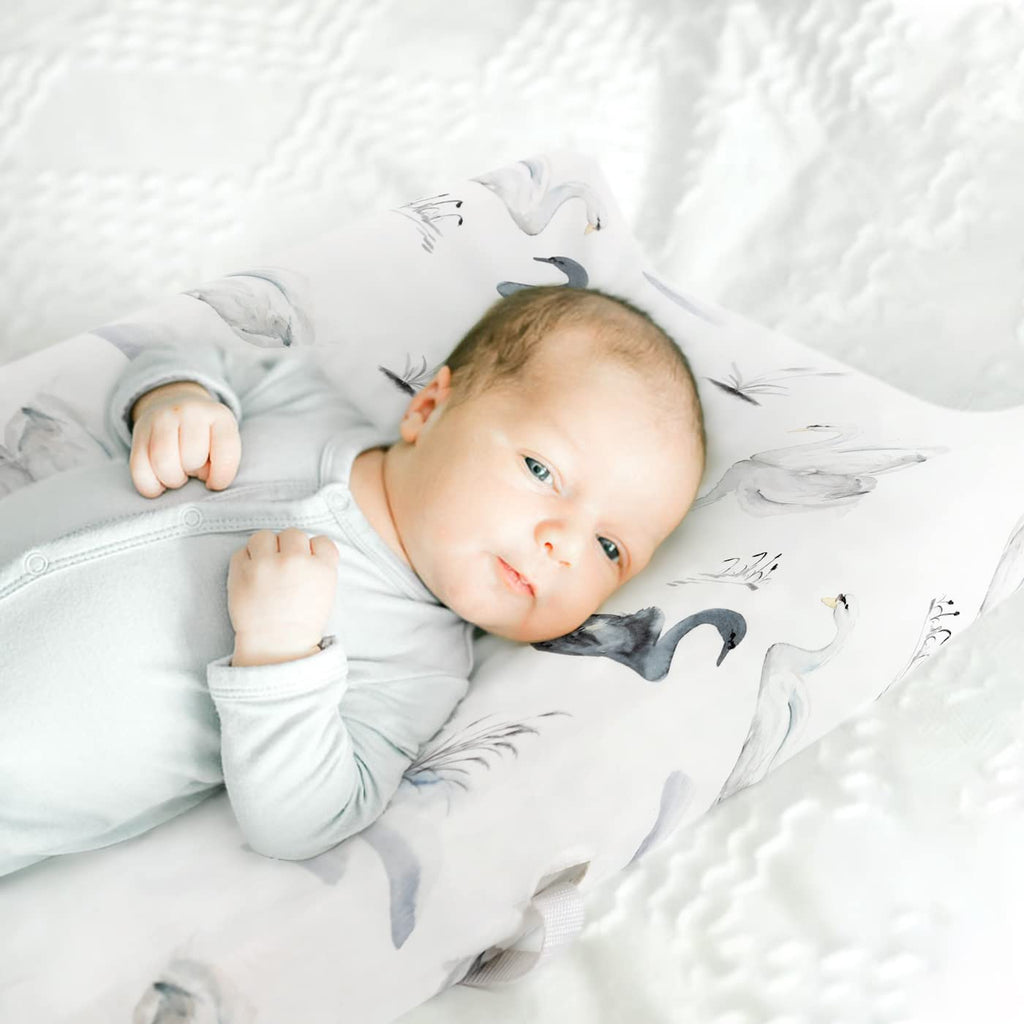 GRSSDER Stretch Ultra Soft Jersey Knit Changing Pad Cover Set 2 Pack, Change Table Pad Covers Fit 32"/34" x 16" Pads Safe and Snug, Pretty Swan/Watercolor Dandelion for Baby