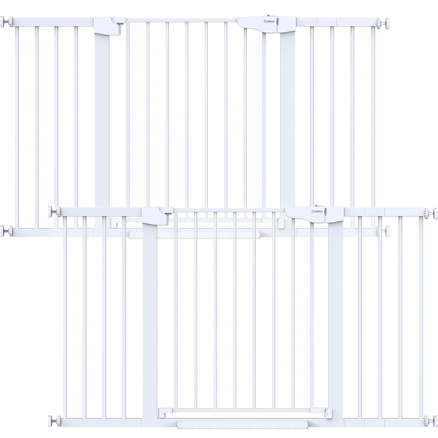 Cumbor 2 Pack 29.7-54.2" Baby Gate for Stairs, Mom's Choice Awards Winner-Auto Close Dog Gate for Doorways, Easy Install Pressure Mounted Pet Gate Indoor, Wide Safety Gate for Dog, White