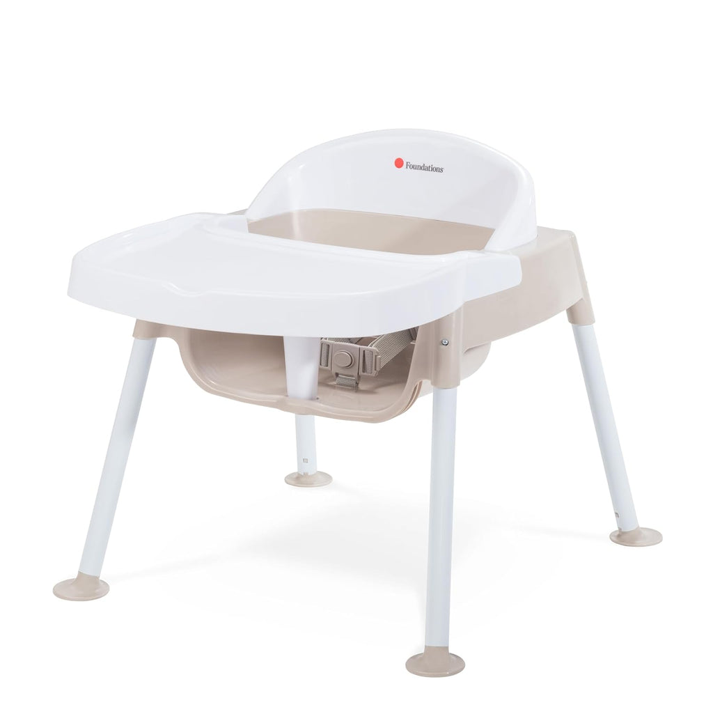 Foundations Secure Sitter Feeding Chairs Multipack, No-Tip Feet, 3-Point Adjustable Harness, Removable Tray, Easy to Clean, Stackable Feeding Chairs, 3 Pack (9 inch)